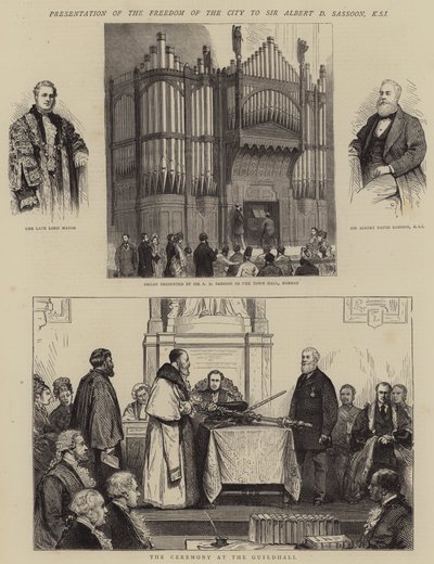 Presentación de la libertad de la ciudad a Sir Albert D Sassoon, KSI de Joseph Nash